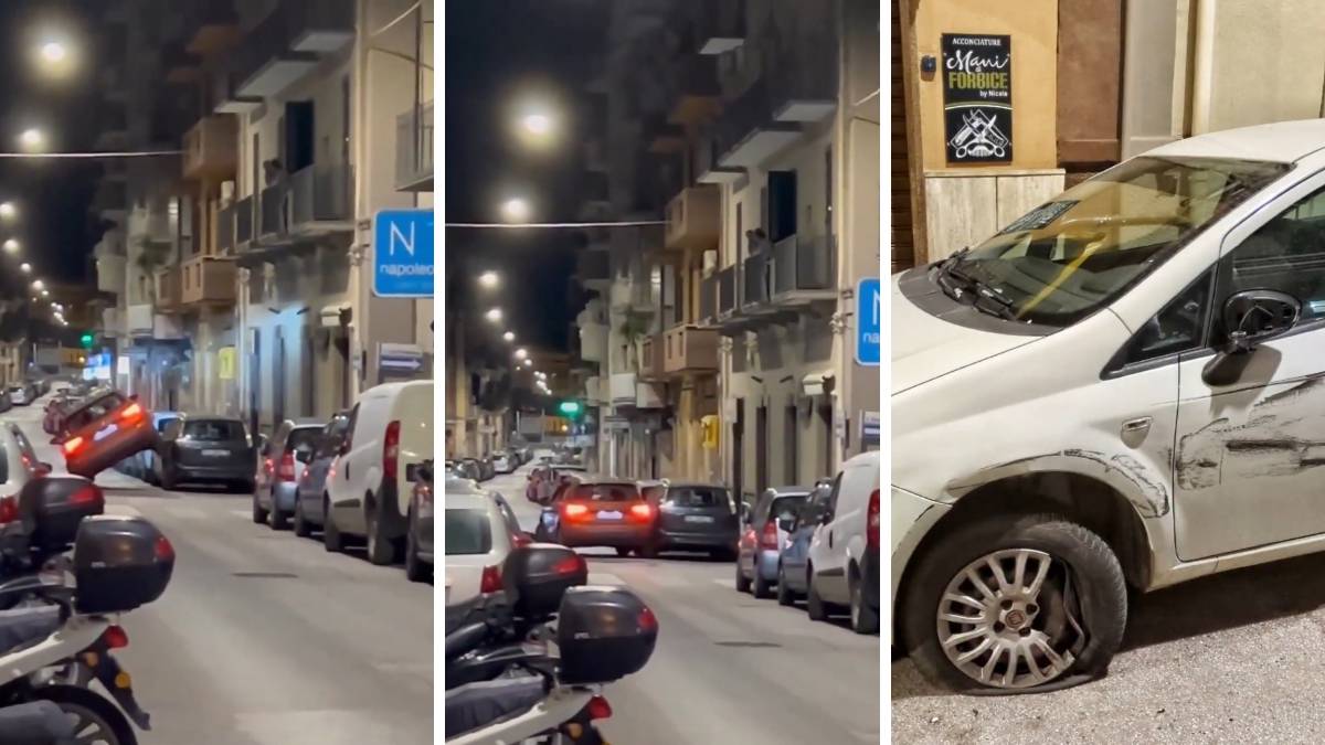 "Parcheggia" il suv sulle auto in sosta e scappa | Il video