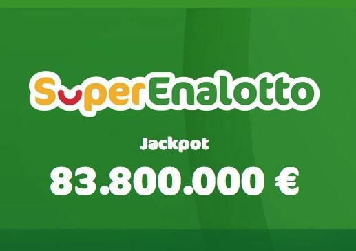 SuperEnalotto: il JackPot sale a 83,8 milioni, una vincita da oltre 112mila euro