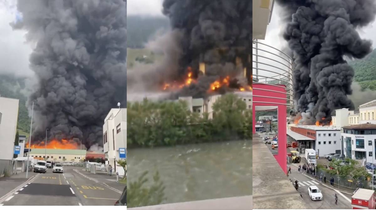 Bolzano, spazio aereo chiuso: in fiamme stabilimento di Alpitronic, azienda che produce colonnine di ricarica per le auto elettriche