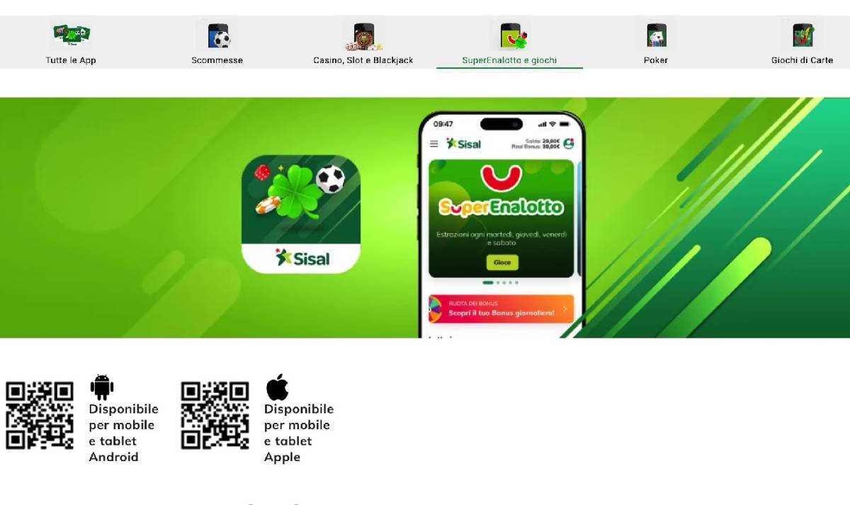Sisal lancia la nuova app "SuperEnalotto e giochi"
