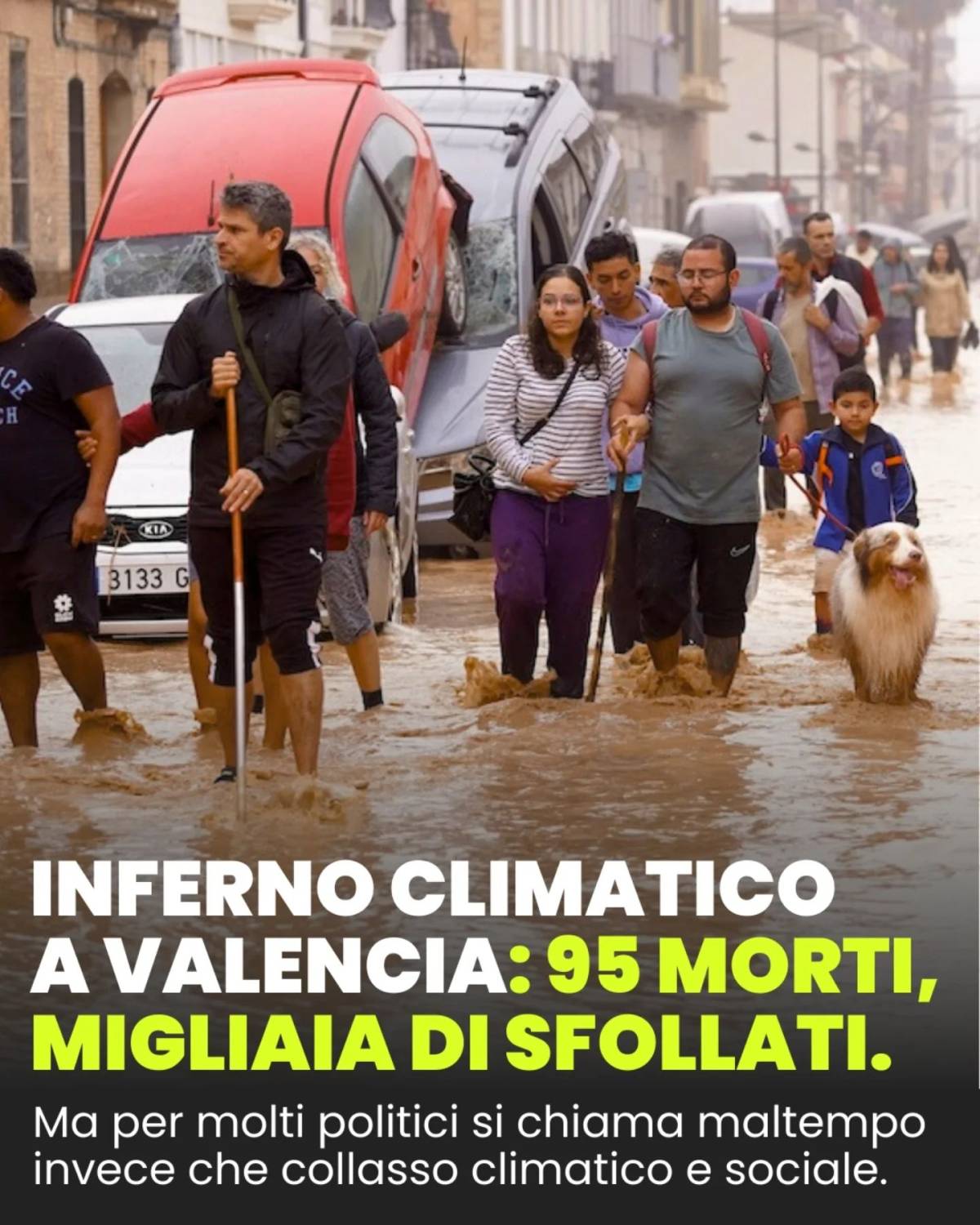 Ultima Generazione specula sulla tragedia: "Valencia come l'Emilia Romagna"