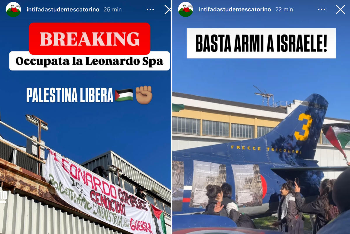 L'intifada studentesca "occupa" Leonardo a Torino: "Fino alla vittoria"