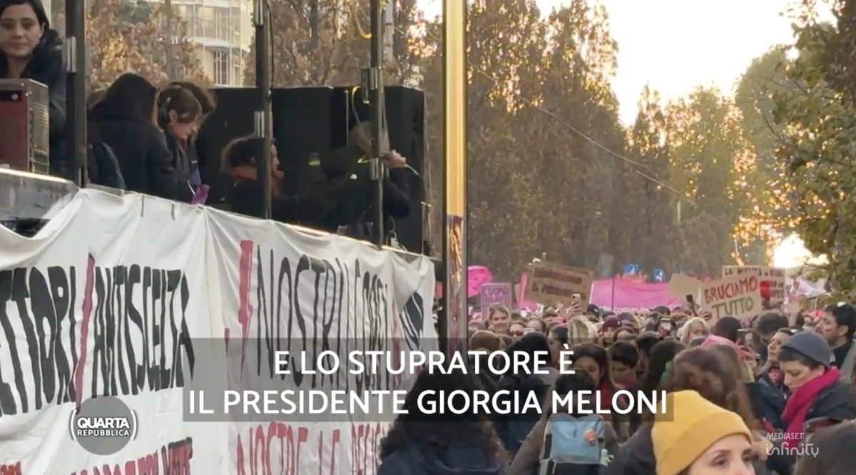 "Lo stupratore è Giorgia Meloni". Il video-delirio delle femministe