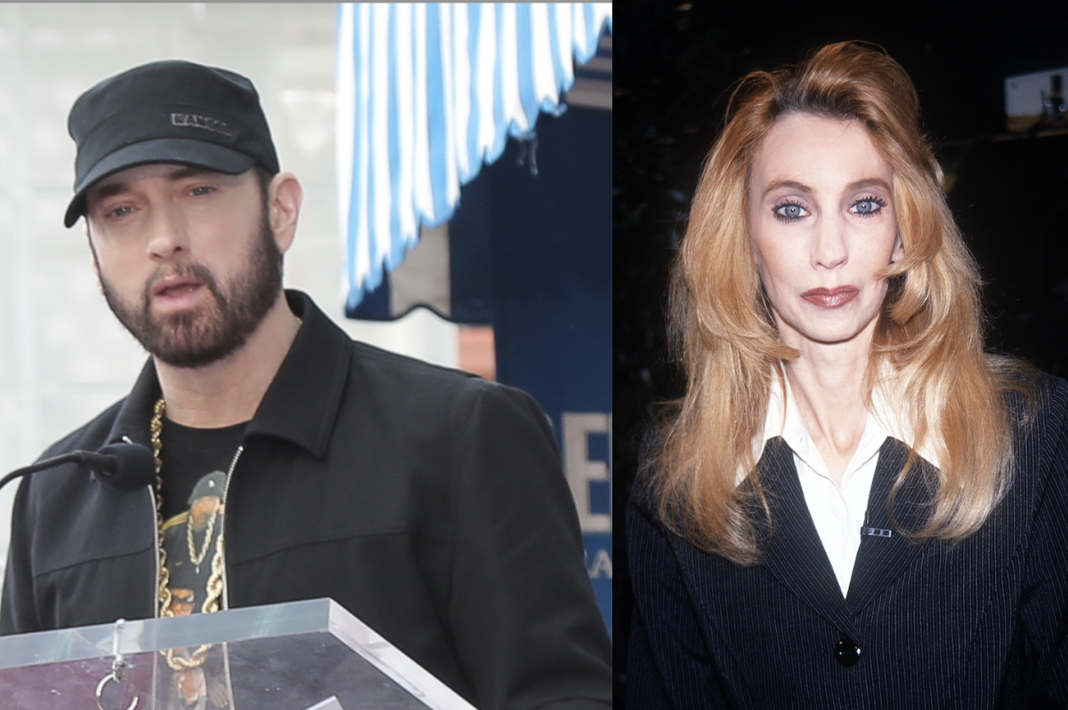 A sinistra il rapper Eminem, a destra la madre Debbie Nelson, scomparsa il 2 dicembre a seguito delle complicanze di un tumore al polmone 