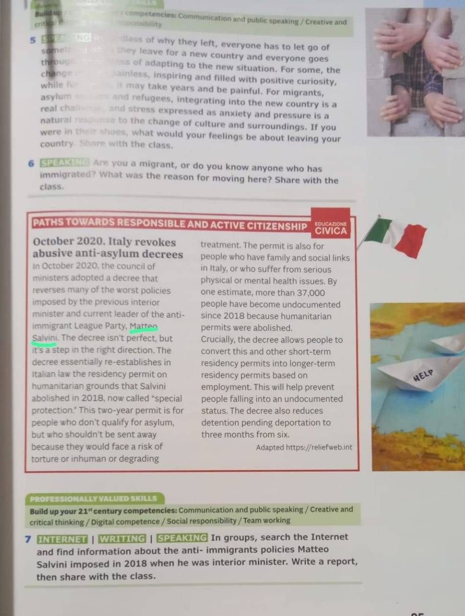 Libro pro immigrati e contro Salvini: scatta l'ora della propaganda a scuola