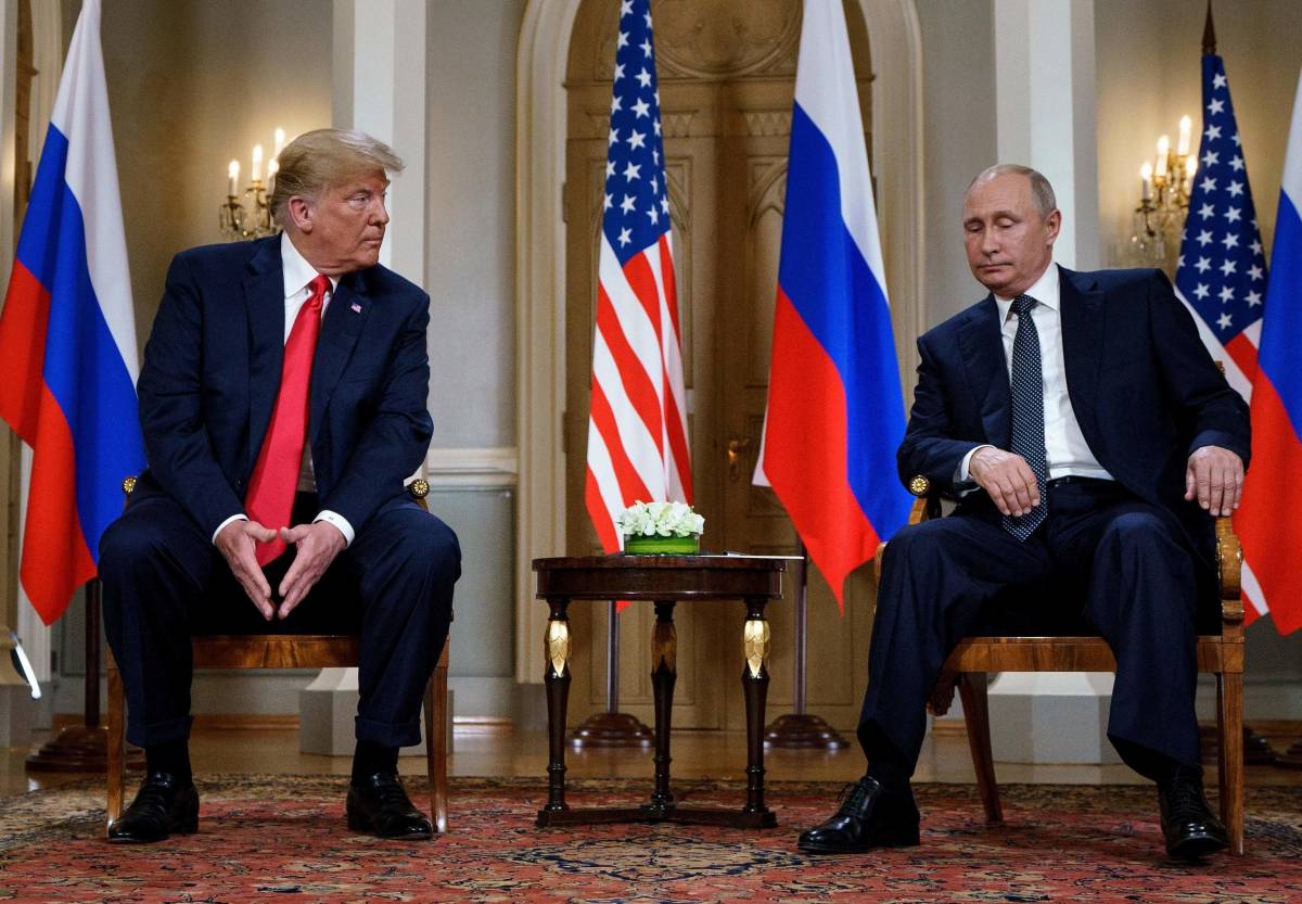 Trump e Putin a Helsinki nel 2018