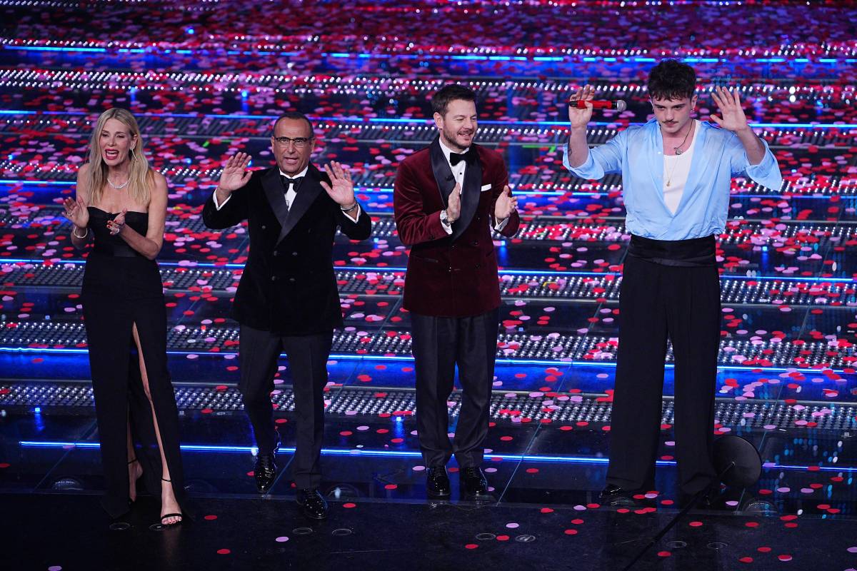 Sanremo, finale con il botto: 13 milioni 427mila telespettatori e 73.1% di share