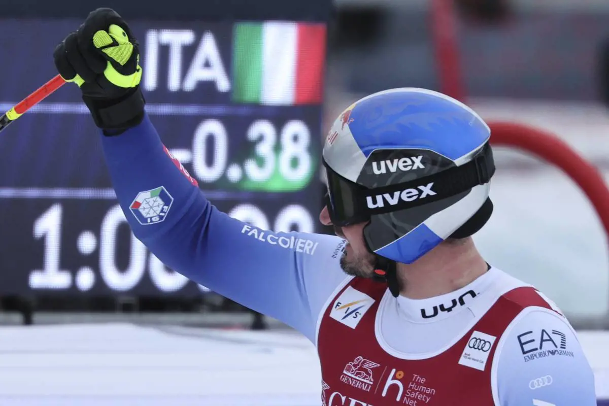 Dominik Paris racing in Kvitfjell