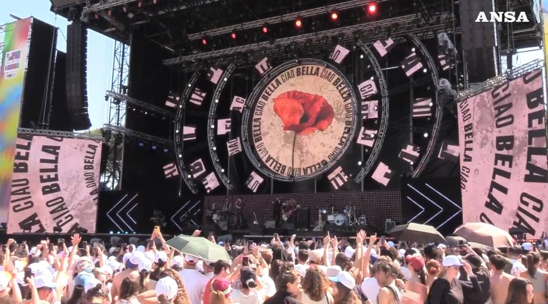 Concertone del Primo maggio, dal palco "Bella ciao" e l’urlo "Palestina libera"