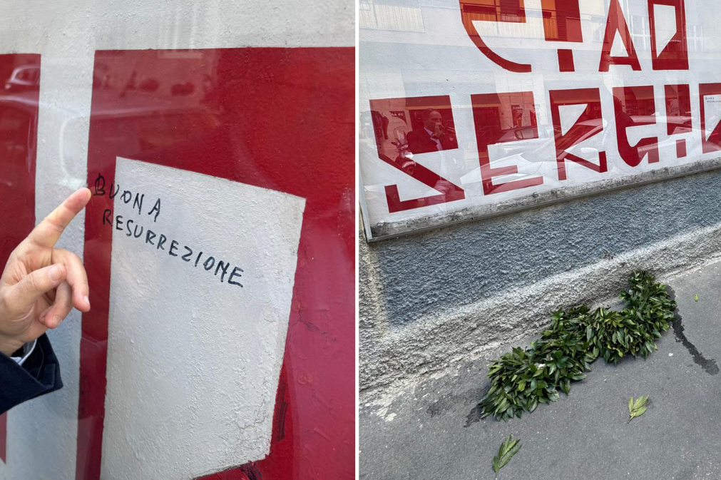 "Buona resurrezione". L'ennesimo oltraggio a Ramelli: rubata la corona di fiori