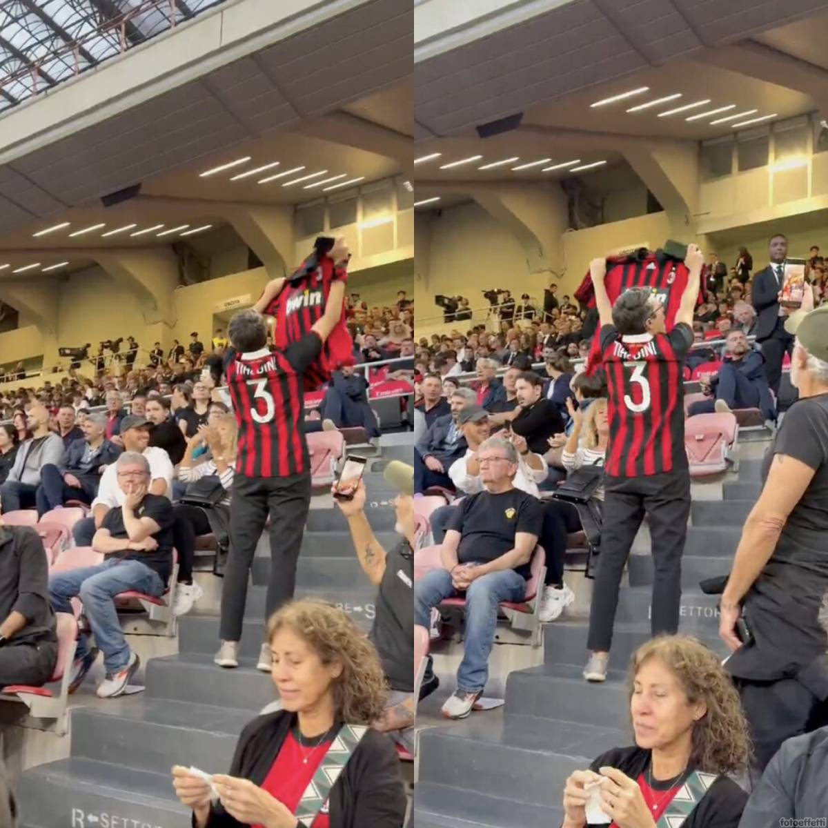 La protesta del tifoso milanista: allontanato perché mostrava questa maglia