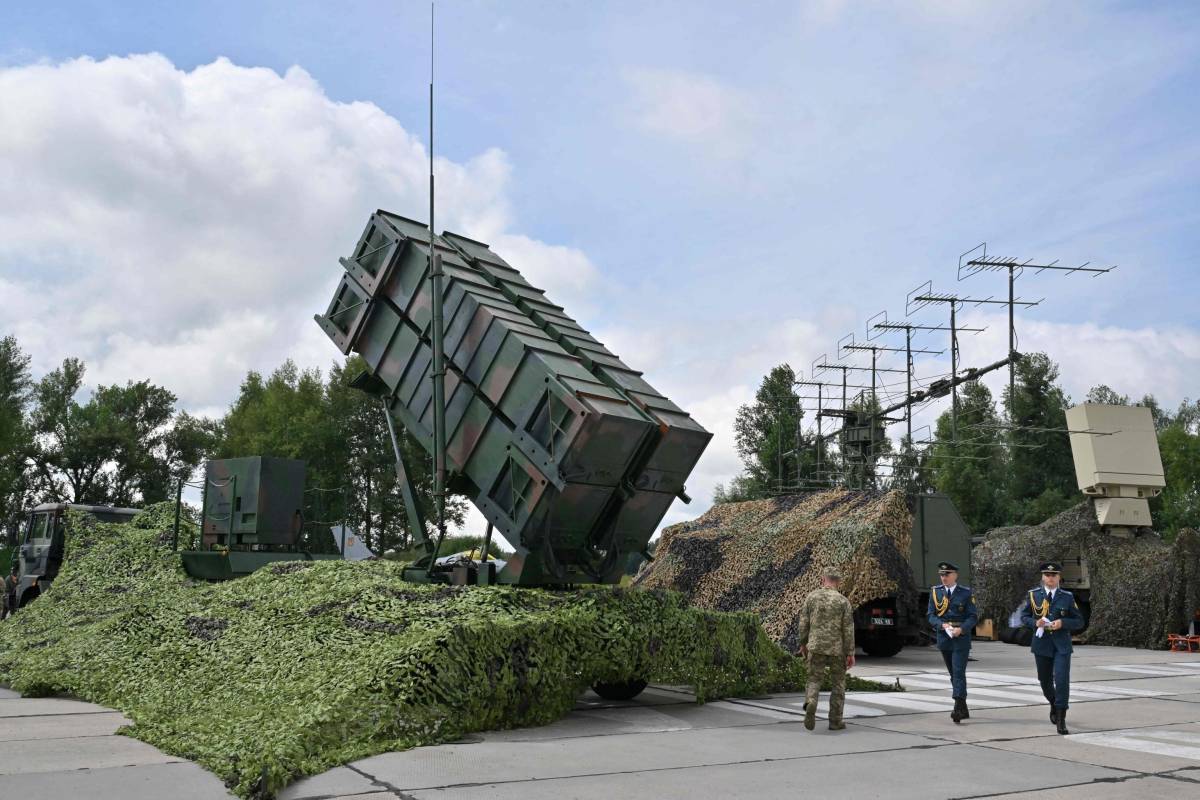 Un sistema di difesa aerea Patriot in Ucraina