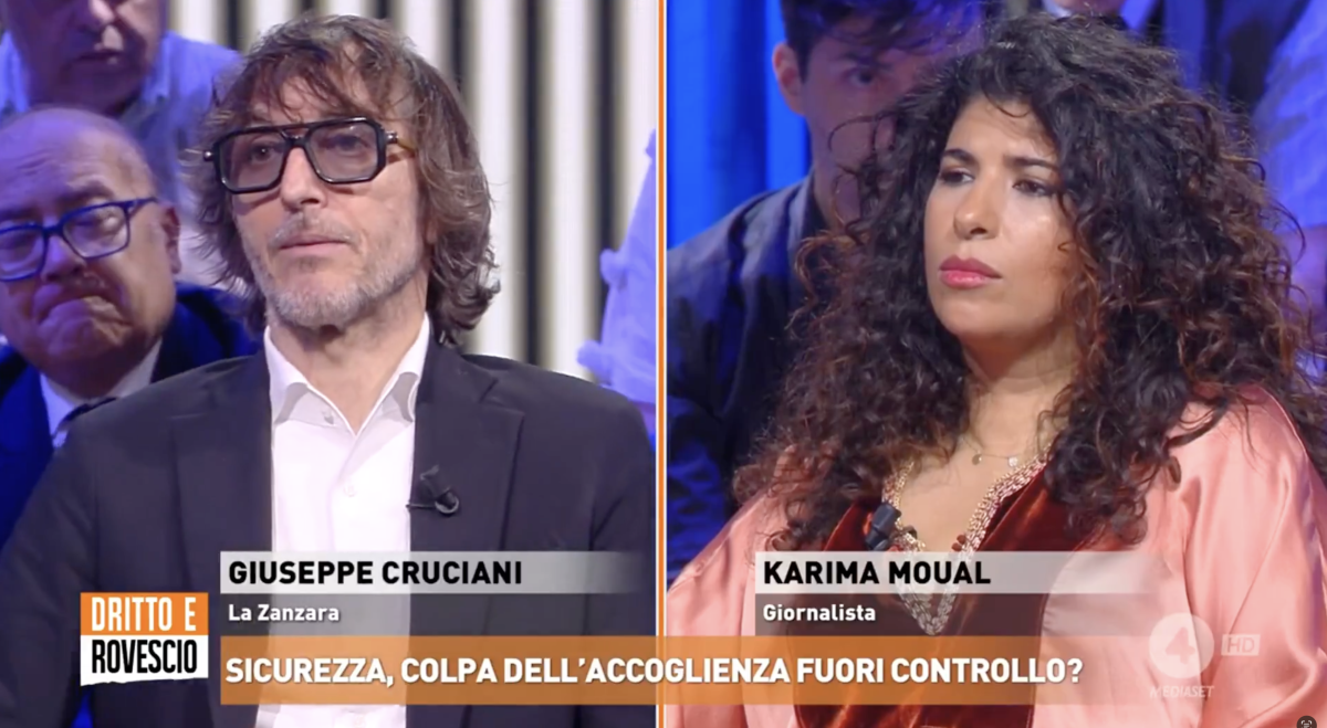 "Di Ramy si parla solo per questo". Scontro di fuoco tra Cruciani e Karima Moual