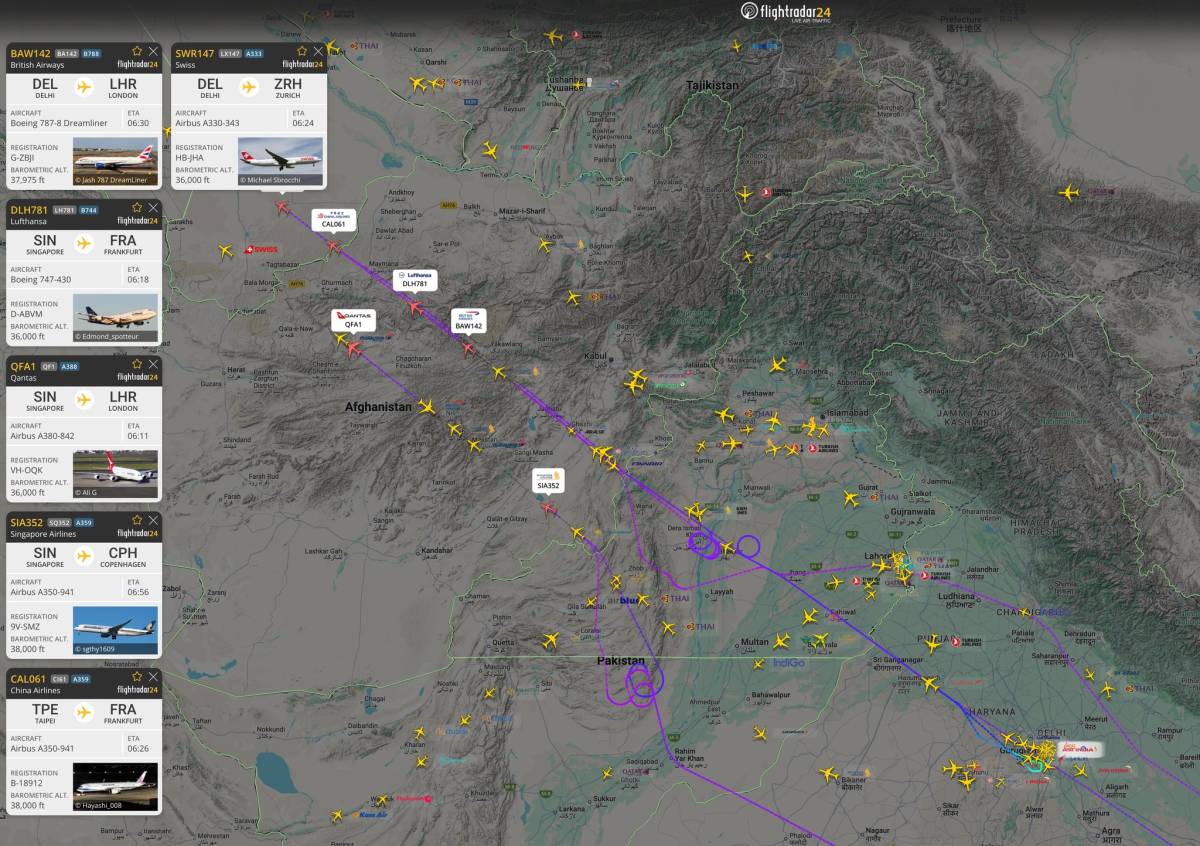 Voli costretti a sorvolare l'Afghanistan