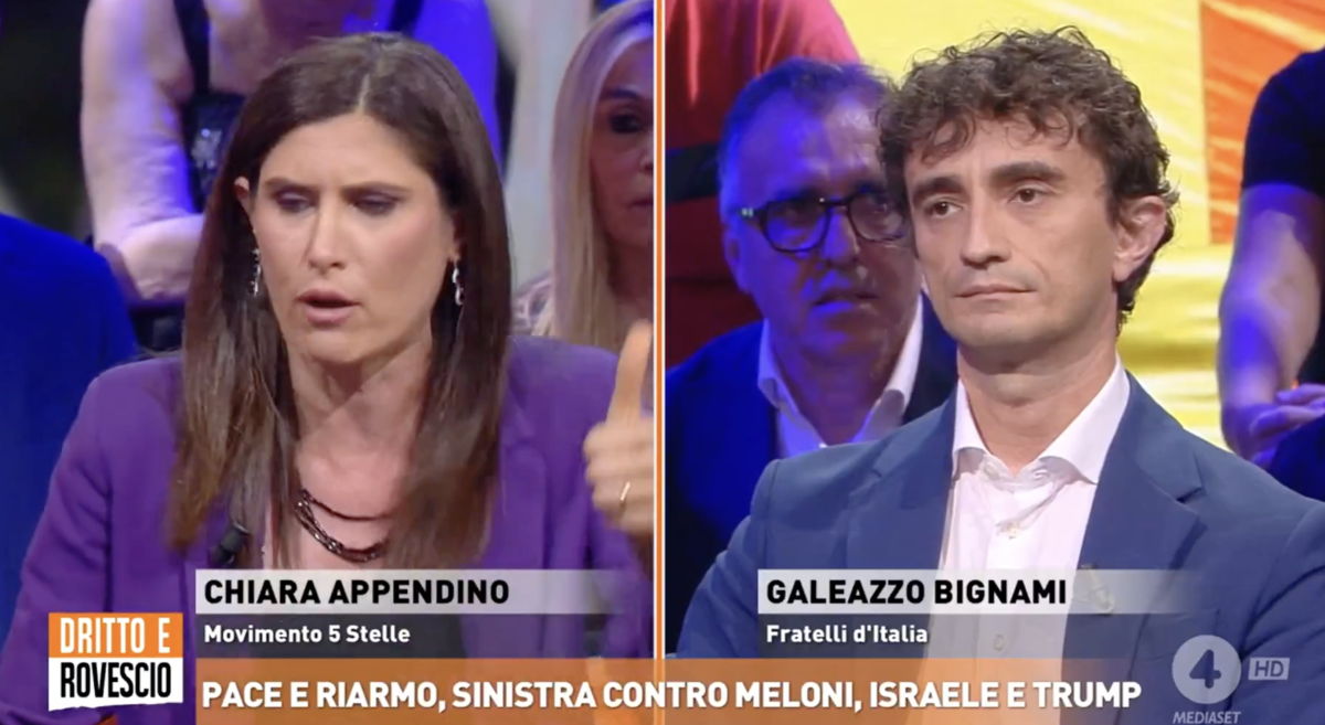"Manderei a Teheran", "Genocidio". Bignami demolisce la 5stelle: scontro in tv