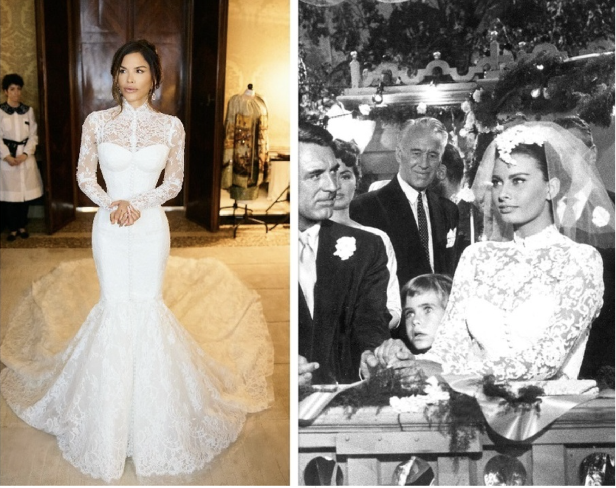Lauren Sanchez con l'abito ispirato a Sophia Loren