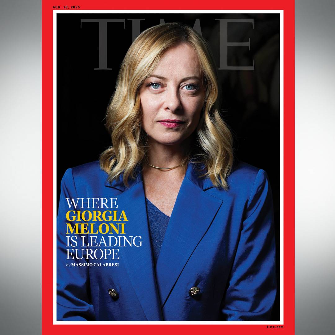 Meloni sulla copertina del "Time": figura centrale dell'establishment europeo
