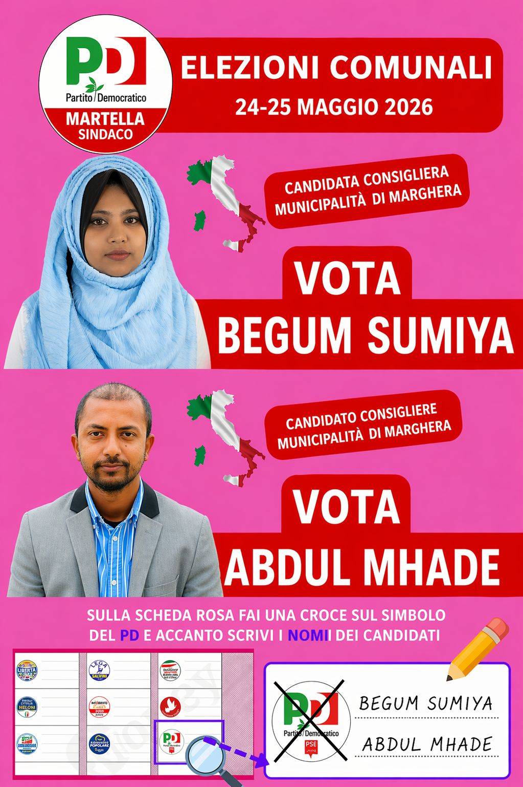 Elezioni a Venezia, il Pd presenta la “squadra” bengalese dei candidati