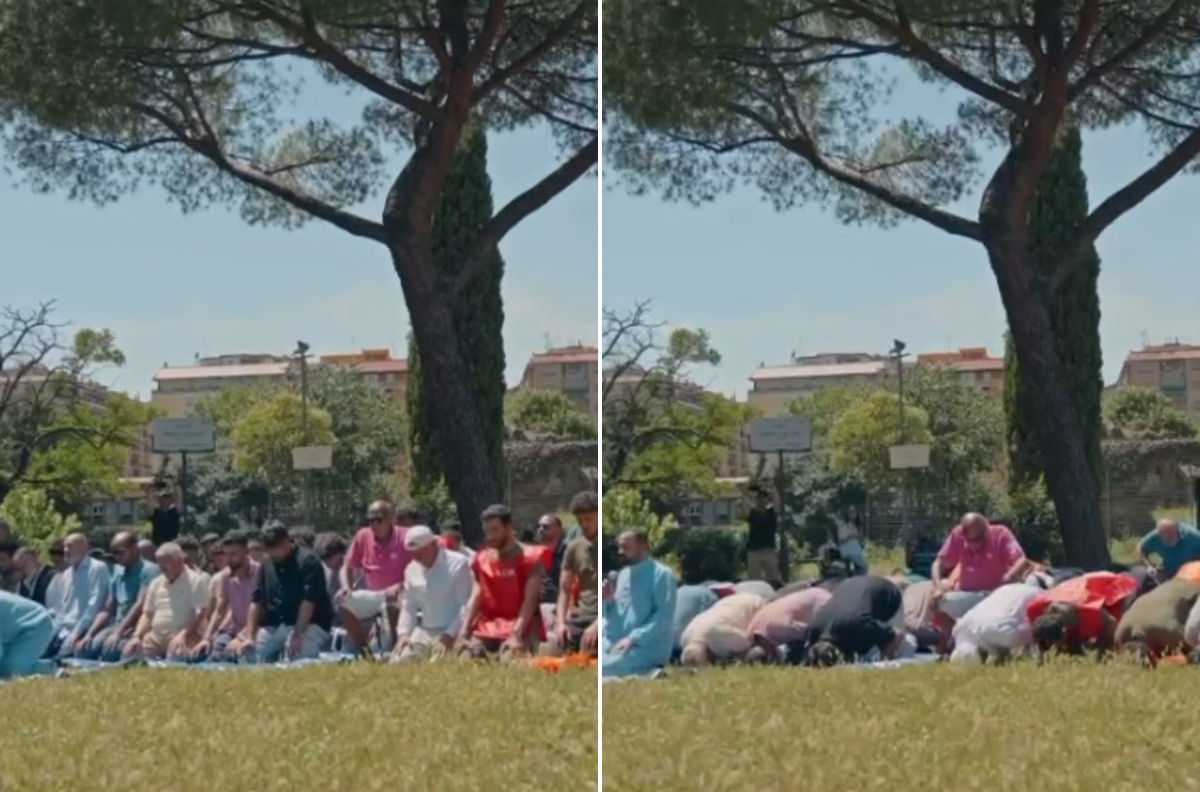 Canti arabi, preghiera e veli: il parco di Roma trasformato nella Mecca