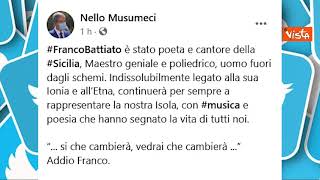 I messaggi di cordoglio dei politici per la morte di Battiato, da Giorgia Meloni a De Luca