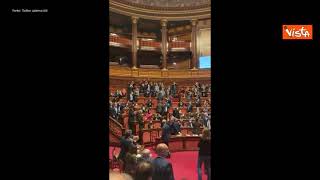 Gli applausi al Senato dopo l'affossamento del Ddl Zan