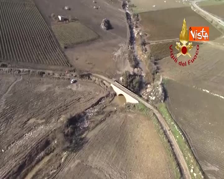 La Sicilia devastata dal maltempo, le immagini di Corleone dall’elicottero dei Vigili del Fuoco