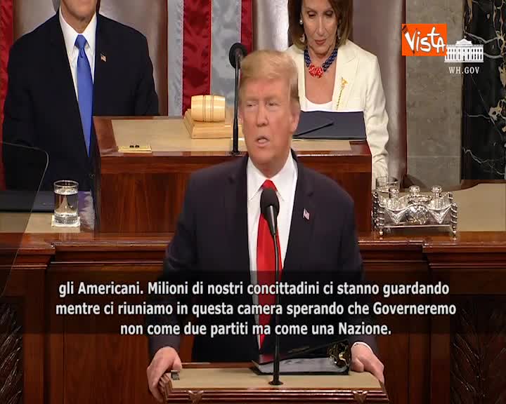 L’appello all’unità di Trump: “Non si governi come due partiti ma come una Nazione” SOTTOTITOLI