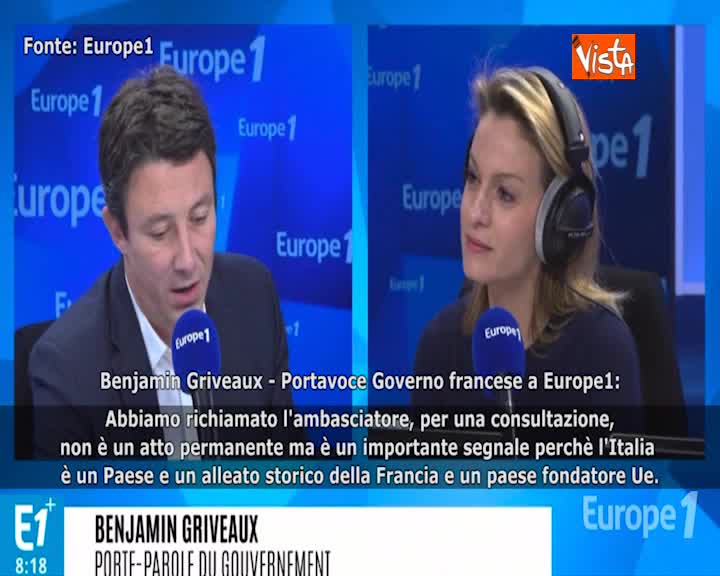 Il portavoce del governo francese: "Il richiamo dell'ambasciatore è un segnale"